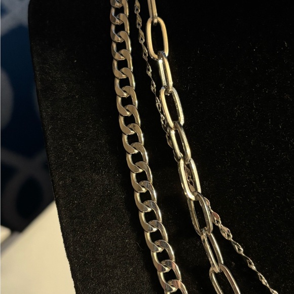 🛍️3/$15🛍️ Express Silver Tone Layered Necklace 14”-18”+2” - Picture 4 of 11